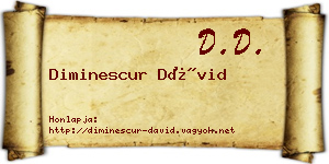 Diminescur Dávid névjegykártya